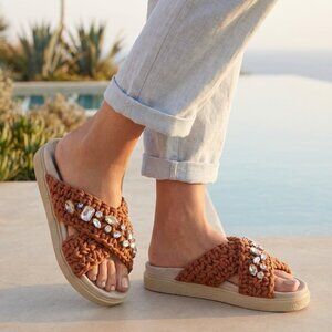 INUIKII Woven Stones Platform Sandal - Size 36